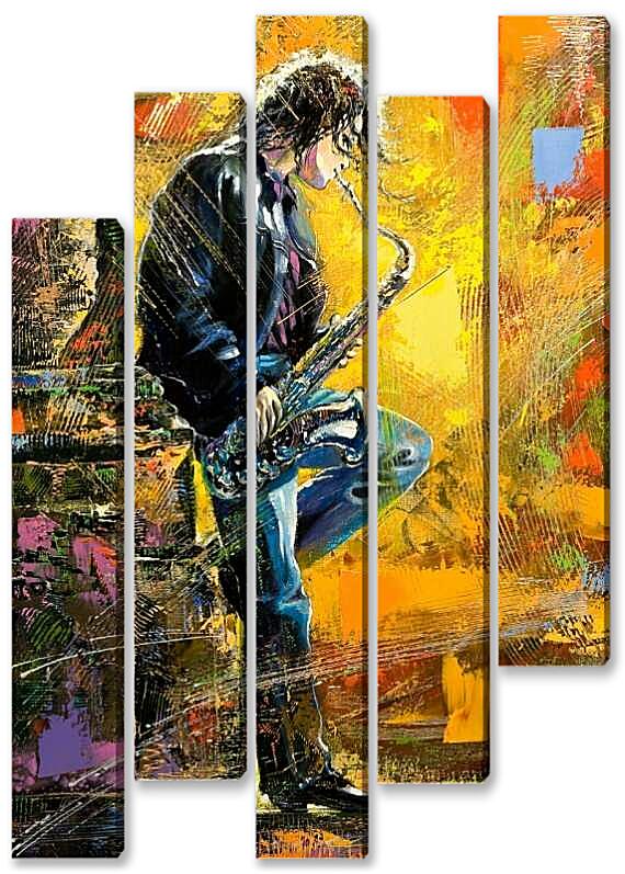 Модульная картина - Молодой саксофонист