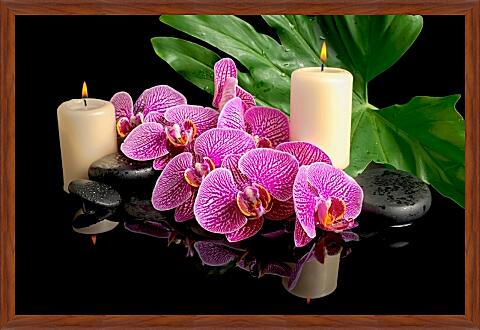 Картина - Орхидеи и свечи