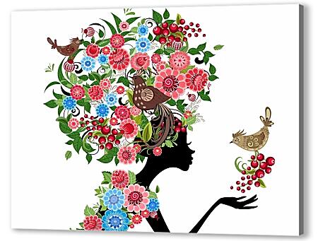 Постер (плакат) - Девушка и цветы