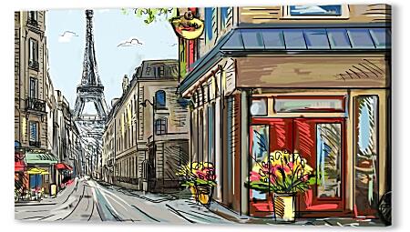 Картина маслом - Улица Парижа