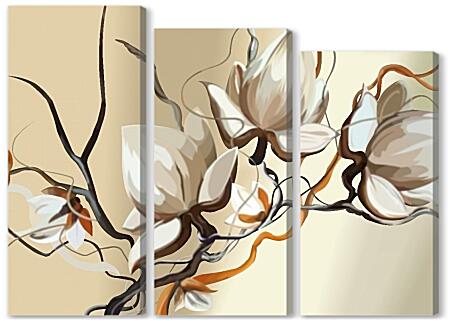 Модульная картина - Белые орхидеи