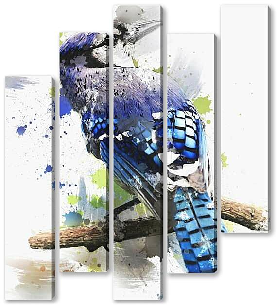 Модульная картина - Синяя птица