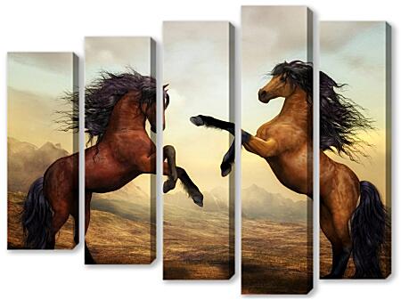 Модульная картина - Лошадиные танцы