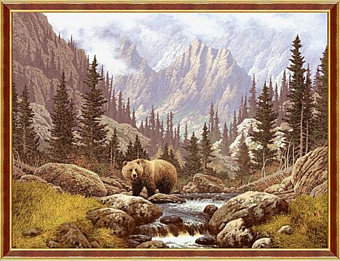 Картина - Медведь на водопое