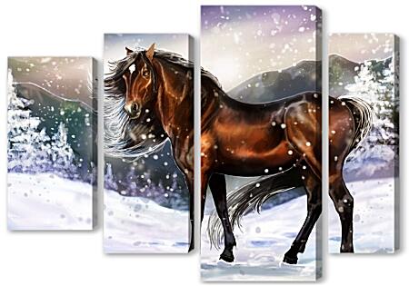 Модульная картина - Жеребец