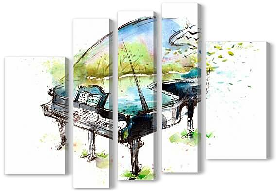 Модульная картина - Рояль - 2