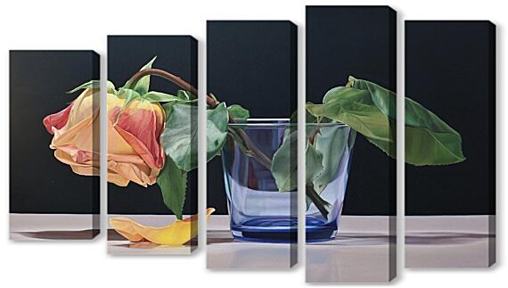 Модульная картина - Роза в стакане