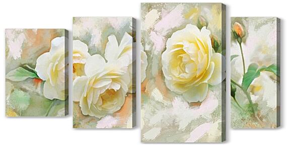 Модульная картина - Белые розы