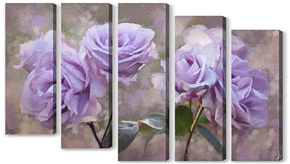 Модульная картина - Сиреневые розы
