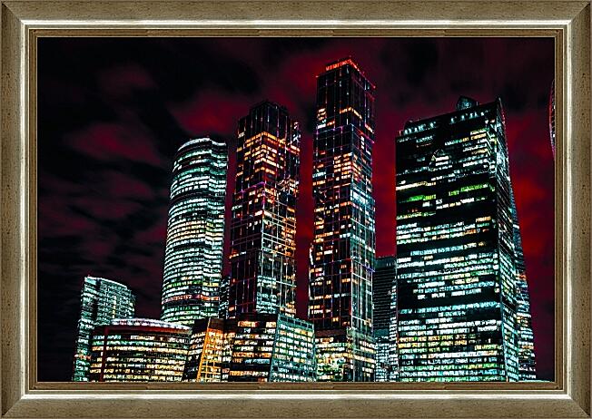 Картина - Огни ночного Москва-сити