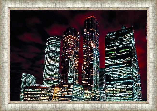 Картина - Огни ночного Москва-сити