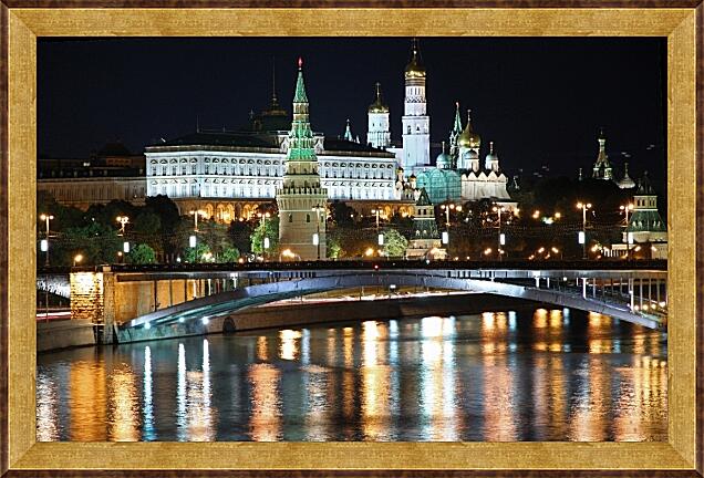 Картина - Вид на Московский Кремль ночью