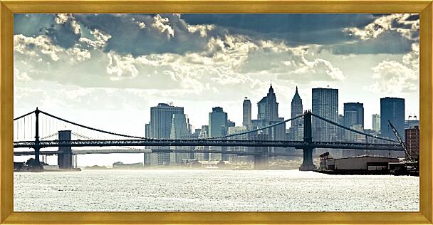Картина - Бруклинский мост вид с реки