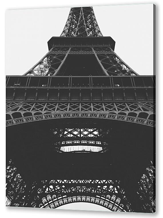 Постер (плакат) - Черно-белая Эйфелева башня