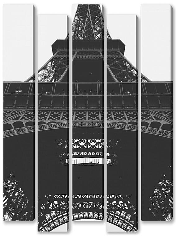 Модульная картина - Черно-белая Эйфелева башня