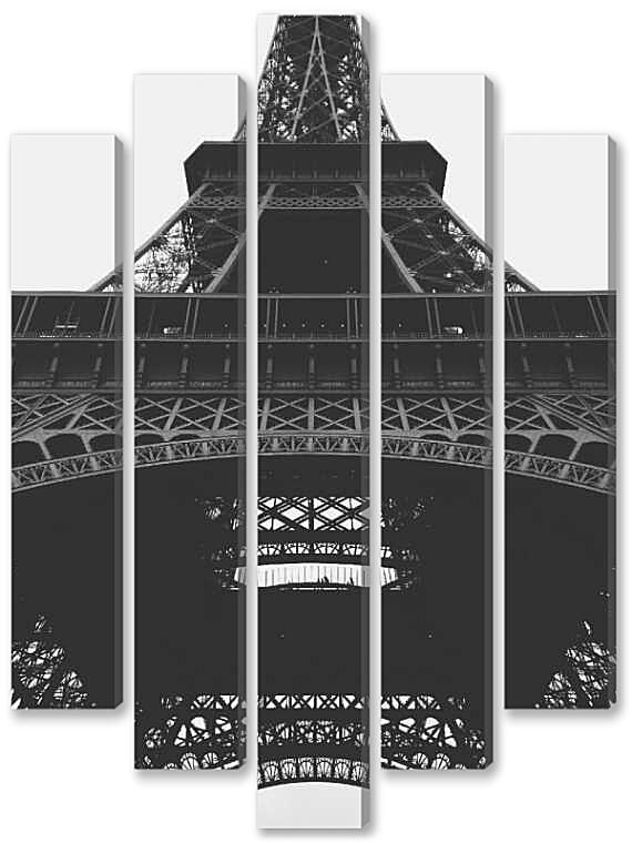 Модульная картина - Черно-белая Эйфелева башня