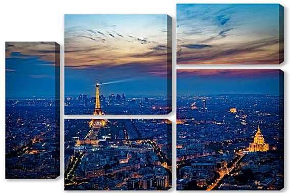 Модульная картина - Вид на вечерний Париж