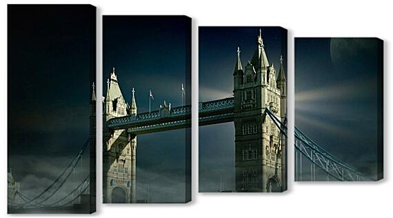 Модульная картина - Ночной Тауэрский мост в Лондоне