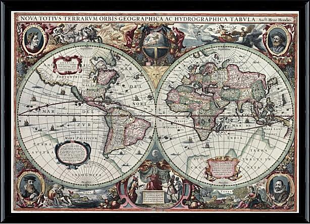 Картина - Старинная карта Мира