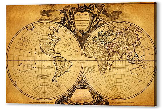 Старинная карта Мира