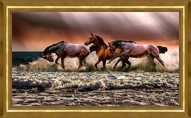 Картина - Купание лошадей