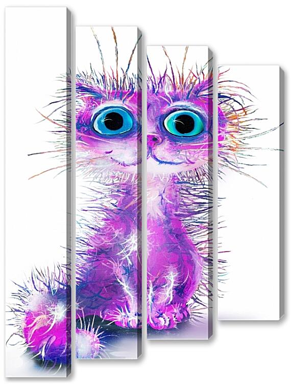 Модульная картина - Фиолетовый кот