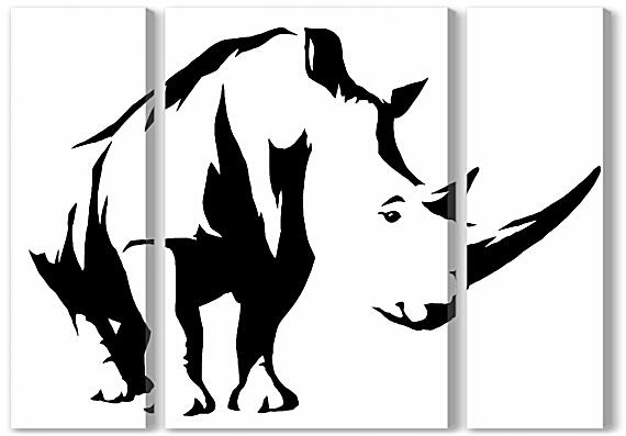 Модульная картина - Носорог