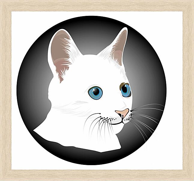 Картина - Белый кот
