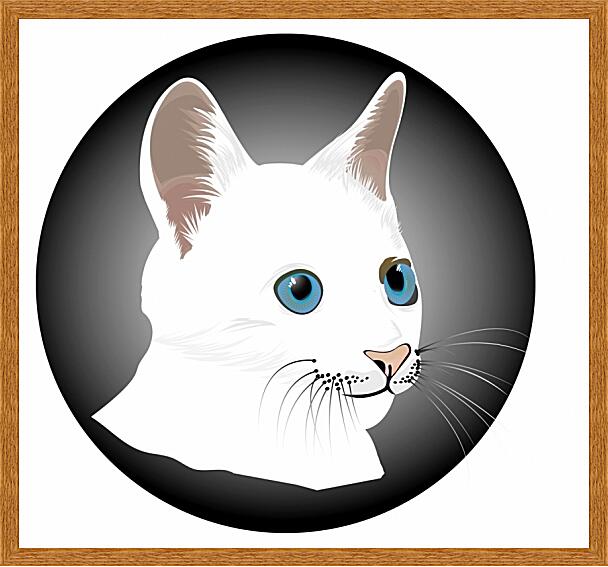 Картина - Белый кот