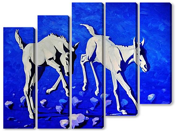 Модульная картина - Два жеребёнка