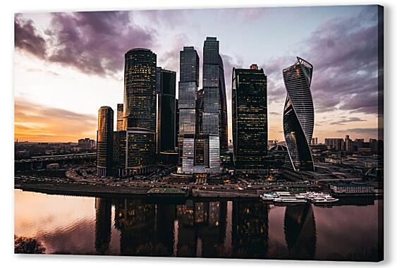 Постер (плакат) - Москва Сити вид с набережной