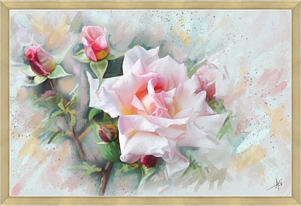 Картина - Пастель роза
