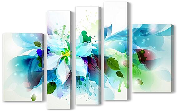 Модульная картина - Арт цветы