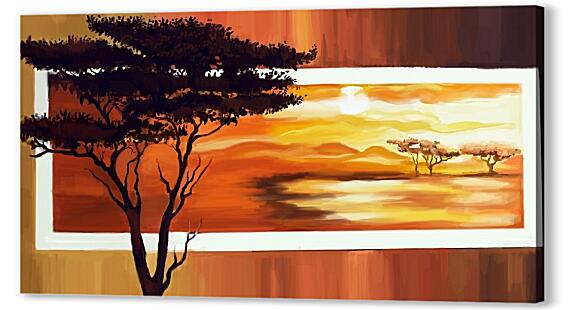 Картина маслом - Африка закат