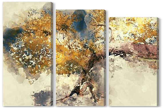 Модульная картина - Золотое дерево