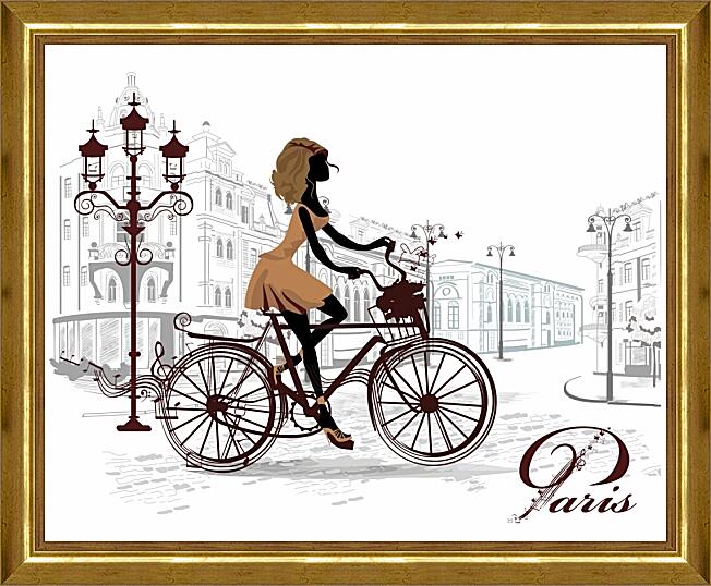 Картина - Девушка на велосипеде