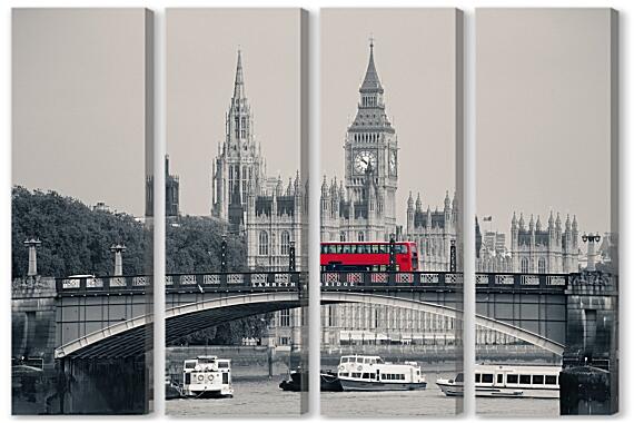 Модульная картина - Лондон чёрно-белое фото