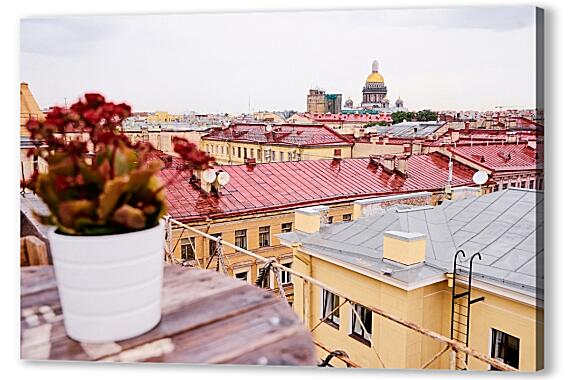 Картина маслом - Крыши Санкт-Петербурга