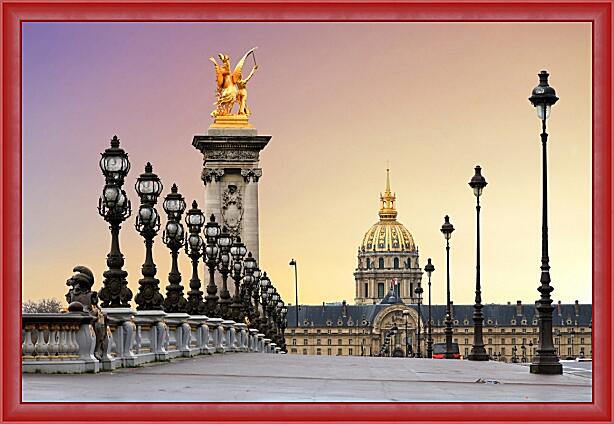 Картина - Восход солнца на мосту в Париже