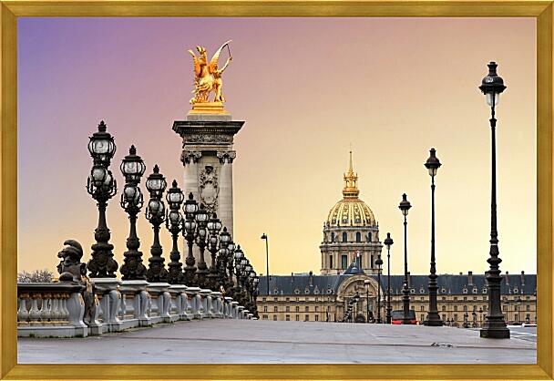 Картина - Восход солнца на мосту в Париже