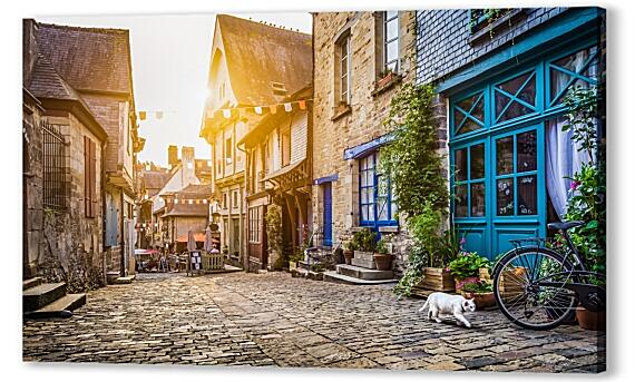 Картина маслом - Вид на Старый город в Европе