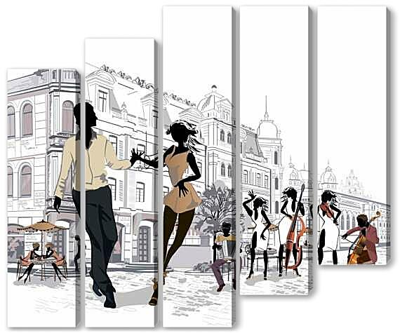 Модульная картина - В кафе Парижа
