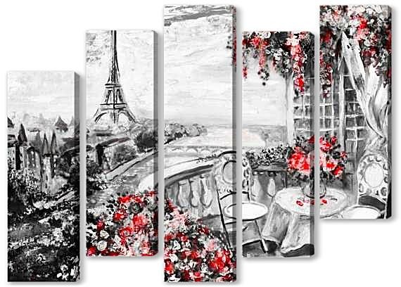 Модульная картина - Пейзаж Парижа