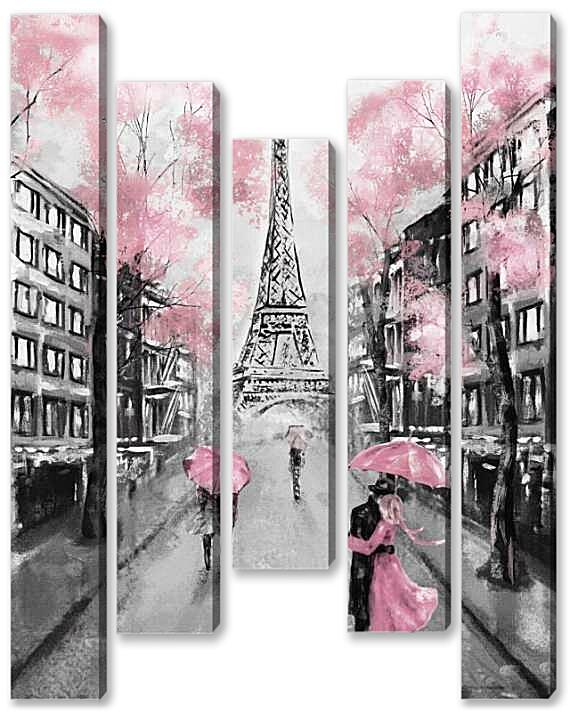 Модульная картина - На улице Парижа