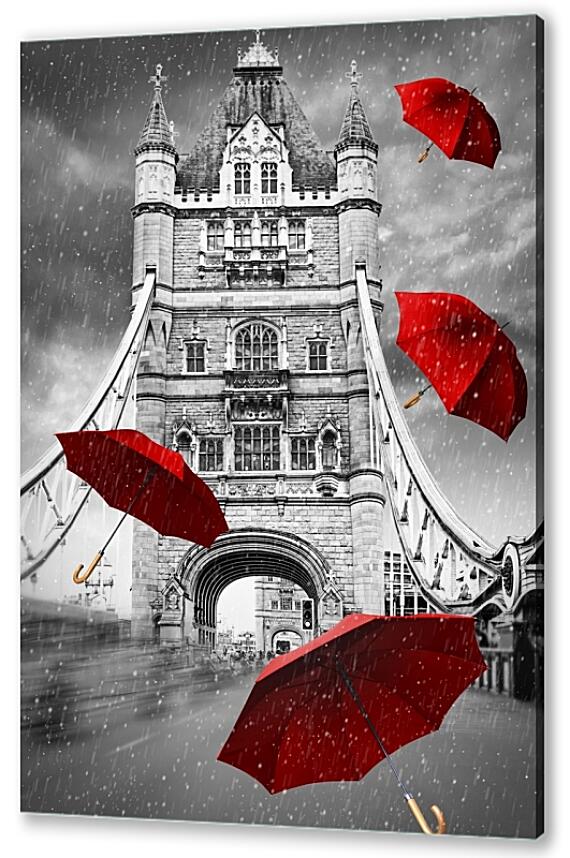 Постер (плакат) - Красные зонты