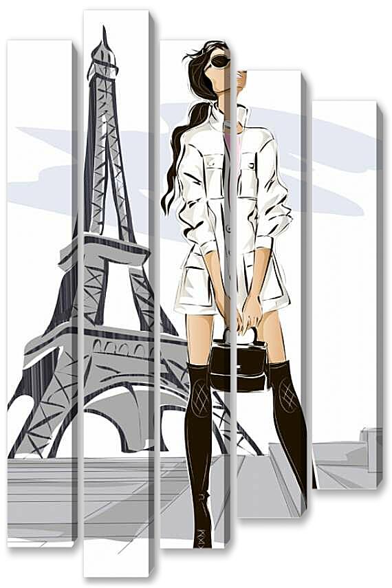 Модульная картина - Прогулка по Парижу