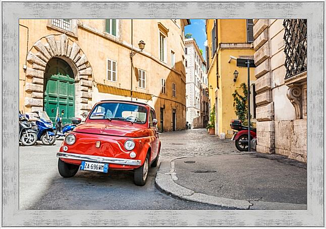Картина - Fiat Nuova 500 на улице Рима