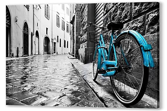 Картина маслом - Флоренция голубой велосипед