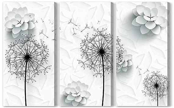 Модульная картина - Одуванчики