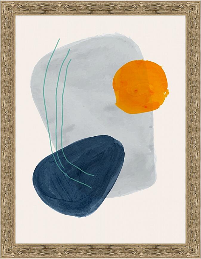 Картина - Серый, синий и рыжий